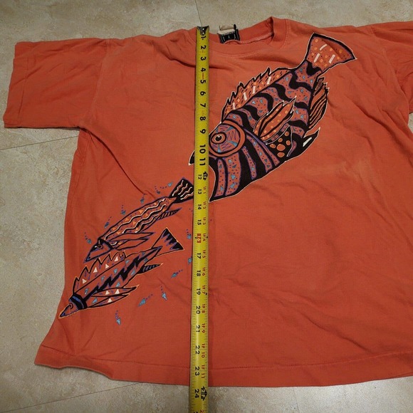VTG 90s Fish Mens Adult Size M Medium Single Stitch Colorful Graphic T Shirt - Picture 4 of 9